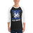Man wearing Taylor High School Mustangs Unisex 3/4 sleeve Raglan T-shirt 205