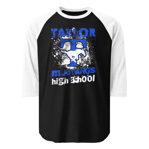 Taylor High School Mustangs Unisex 3/4 sleeve Raglan T-shirt 205