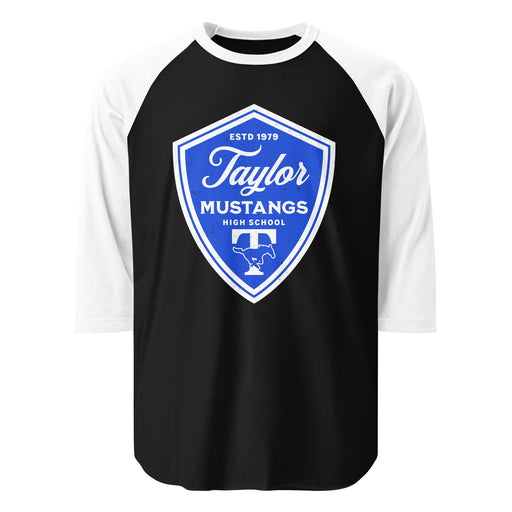 Taylor High School Mustangs Unisex 3/4 sleeve Raglan T-shirt 225