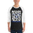 Man wearing Taylor High School Mustangs Unisex 3/4 sleeve Raglan T-shirt 236