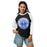 Woman wearing Taylor High School Mustangs Unisex 3/4 sleeve Raglan T-shirt 220