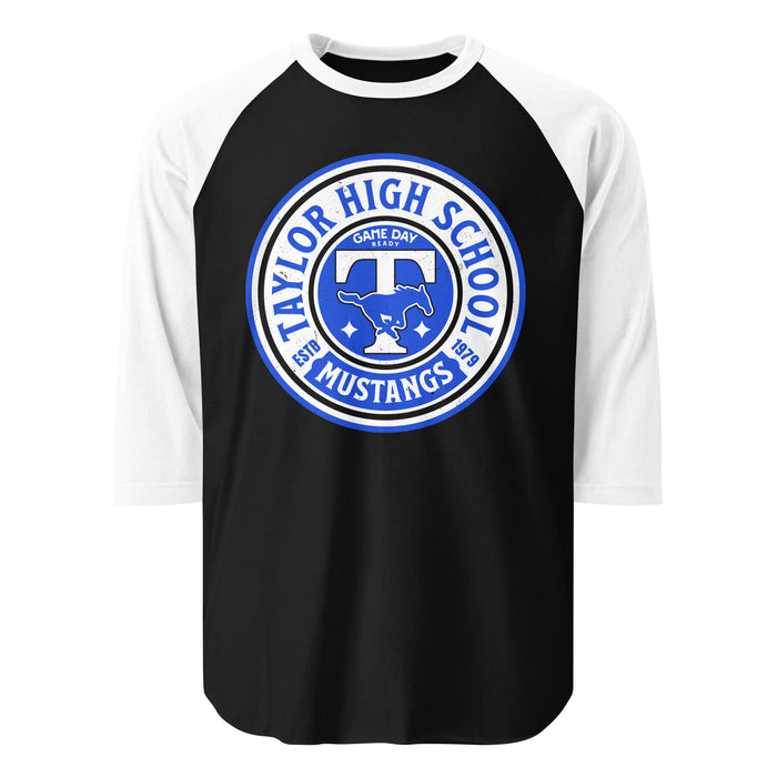 Taylor High School Mustangs Unisex 3/4 sleeve Raglan T-shirt 220