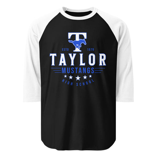 Taylor High School Mustangs Unisex 3/4 sleeve Raglan T-shirt 217
