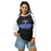 Woman wearing Taylor High School Mustangs Unisex 3/4 sleeve Raglan T-shirt 222