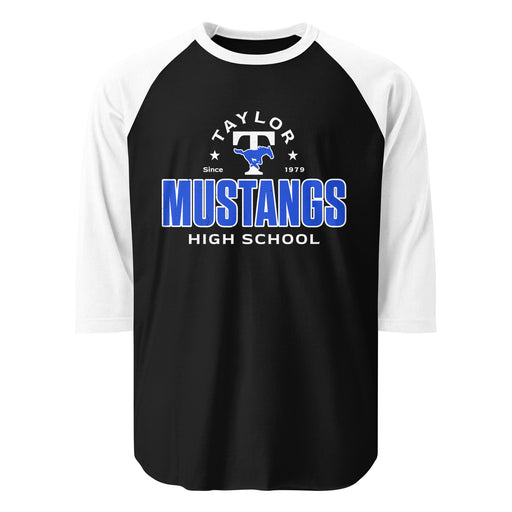 Taylor High School Mustangs Unisex 3/4 sleeve Raglan T-shirt 222