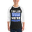 Man wearing Taylor High School Mustangs Unisex 3/4 sleeve Raglan T-shirt 231