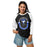 Woman wearing Taylor High School Mustangs Unisex 3/4 sleeve Raglan T-shirt 229