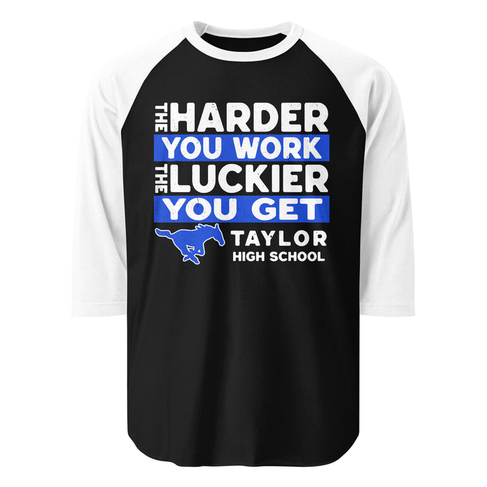 Taylor High School Mustangs Unisex 3/4 sleeve Raglan T-shirt 238