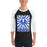 Man wearing Taylor High School Mustangs Unisex 3/4 sleeve Raglan T-shirt 226