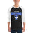 Man wearing Taylor High School Mustangs Unisex 3/4 sleeve Raglan T-shirt 234