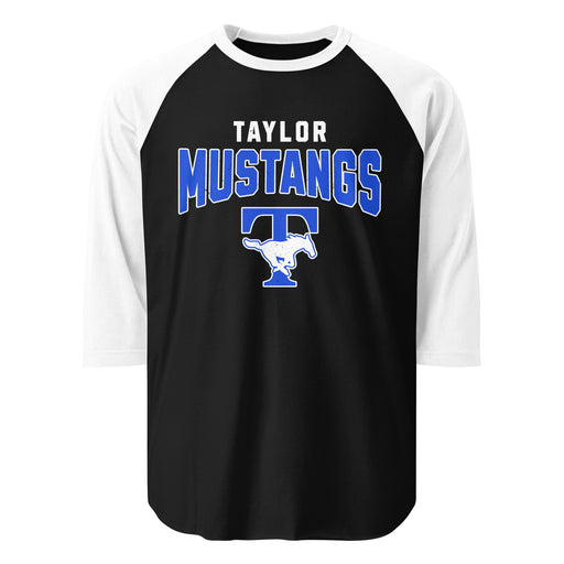 Taylor High School Mustangs Unisex 3/4 sleeve Raglan T-shirt 234