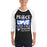Man wearing Taylor High School Mustangs Unisex 3/4 sleeve Raglan T-shirt 240