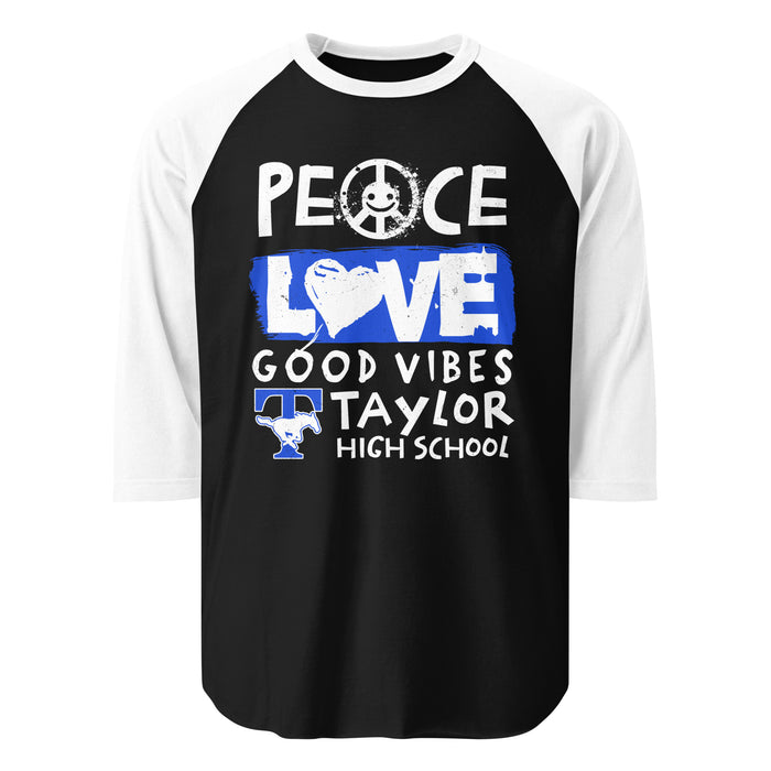 Taylor High School Mustangs Unisex 3/4 sleeve Raglan T-shirt 240