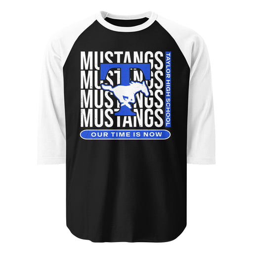 Taylor High School Mustangs Unisex 3/4 sleeve Raglan T-shirt 235