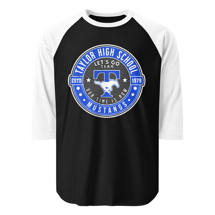 Taylor High School Mustangs Unisex 3/4 sleeve Raglan T-shirt 224