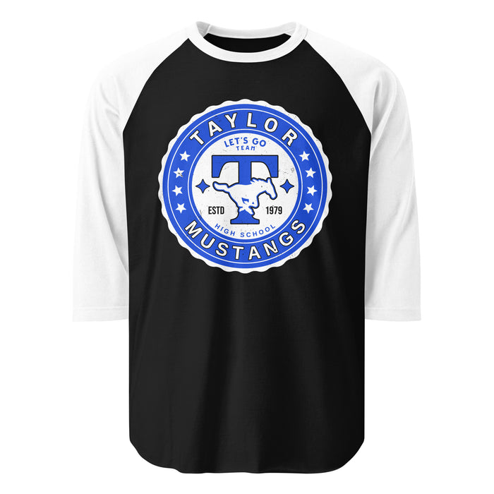 Taylor High School Mustangs Unisex 3/4 sleeve Raglan T-shirt 216