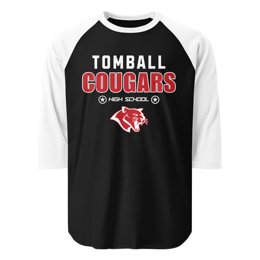 Tomball High School Cougars Unisex 3/4 sleeve Raglan T-shirt 003