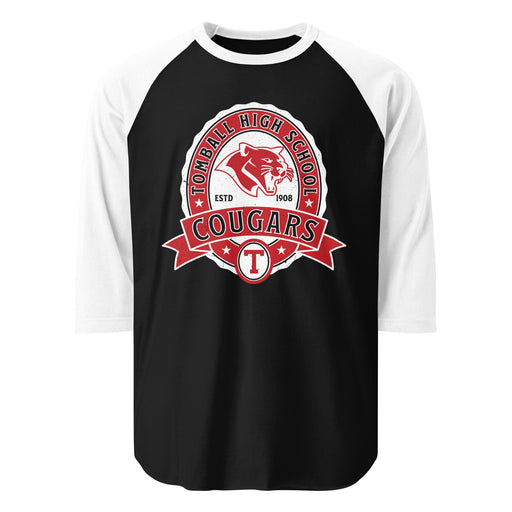 Tomball High School Cougars Unisex 3/4 sleeve Raglan T-shirt 212