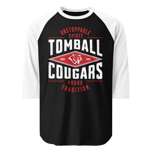 Tomball High School Cougars Unisex 3/4 sleeve Raglan T-shirt 210