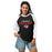 Woman wearing Tomball High School Cougars Unisex 3/4 sleeve Raglan T-shirt 017