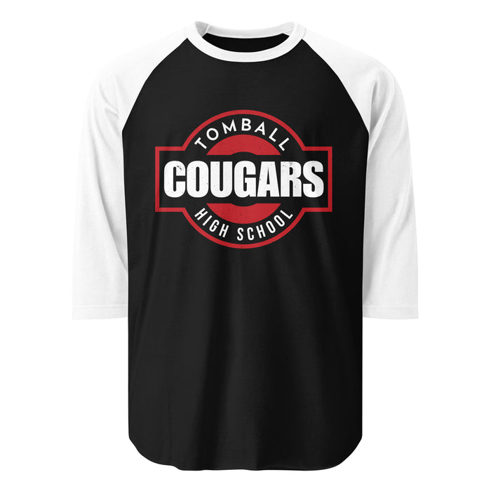 Tomball High School Cougars Unisex 3/4 sleeve Raglan T-shirt 011