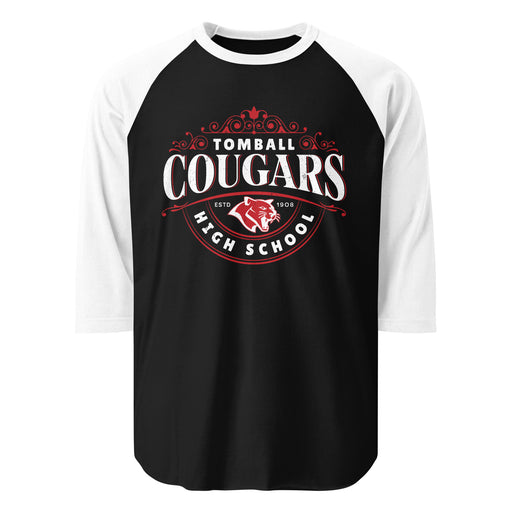 Tomball High School Cougars Unisex 3/4 sleeve Raglan T-shirt 211
