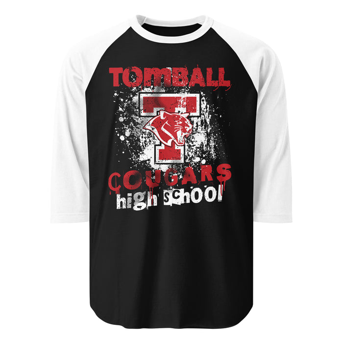 Tomball High School Cougars Unisex 3/4 sleeve Raglan T-shirt 205