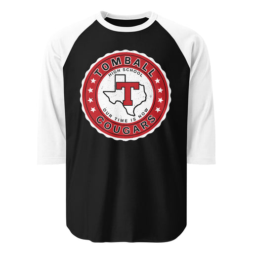 Tomball High School Cougars Unisex 3/4 sleeve Raglan T-shirt 216