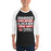 Man wearing Tomball High School Cougars Unisex 3/4 sleeve Raglan T-shirt 238