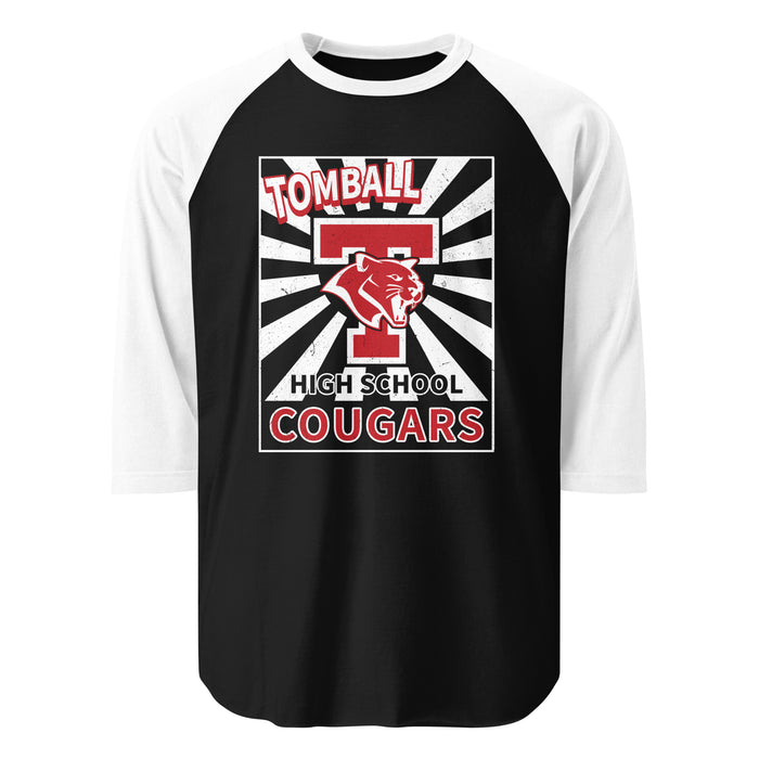 Tomball High School Cougars Unisex 3/4 sleeve Raglan T-shirt 226