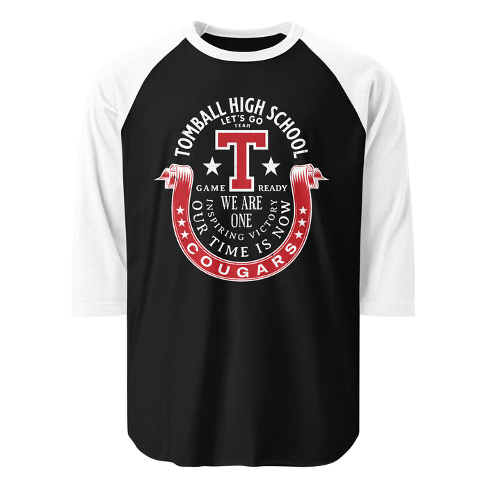 Tomball High School Cougars Unisex 3/4 sleeve Raglan T-shirt 229