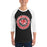Man wearing Tomball High School Cougars Unisex 3/4 sleeve Raglan T-shirt 224