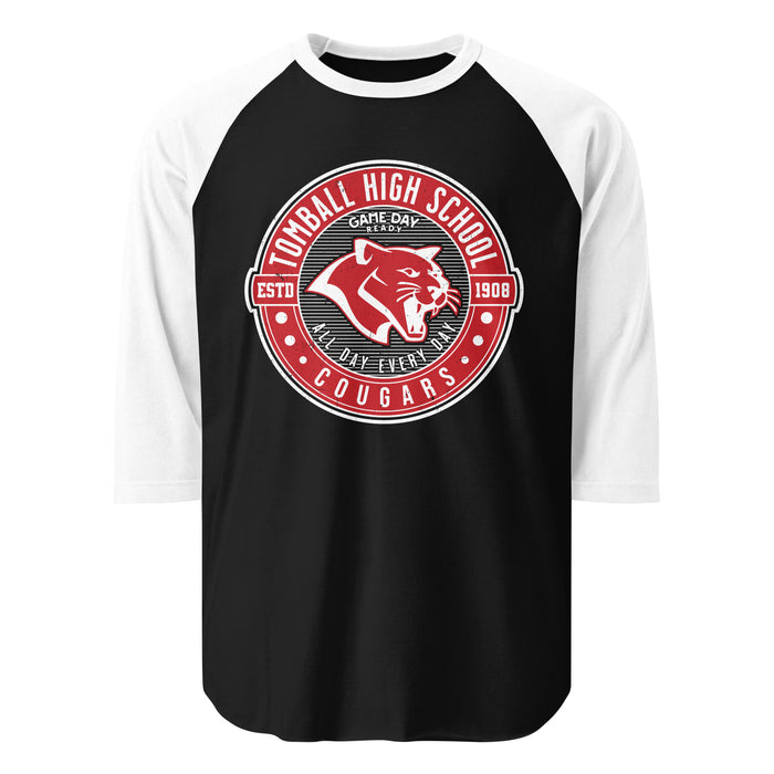 Tomball High School Cougars Unisex 3/4 sleeve Raglan T-shirt 224