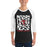 Man wearing Tomball High School Cougars Unisex 3/4 sleeve Raglan T-shirt 236