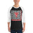 Man wearing Tomball High School Cougars Unisex 3/4 sleeve Raglan T-shirt 235