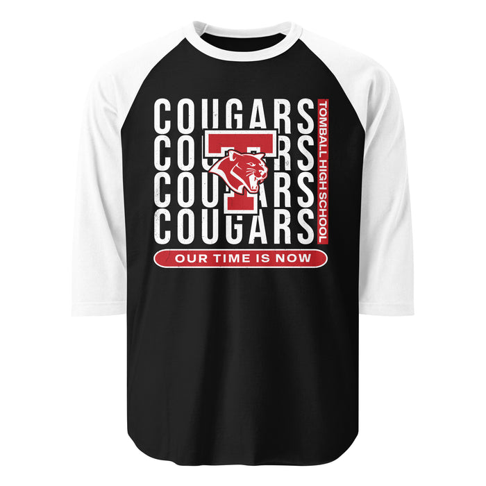 Tomball High School Cougars Unisex 3/4 sleeve Raglan T-shirt 235
