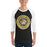 Man wearing Tomball West High School Tigers Unisex 3/4 sleeve Raglan T-shirt 224
