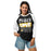 Woman wearing Tomball West High School Tigers Unisex 3/4 sleeve Raglan T-shirt 240