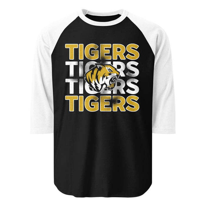 Tomball West High School Tigers Unisex 3/4 sleeve Raglan T-shirt 233