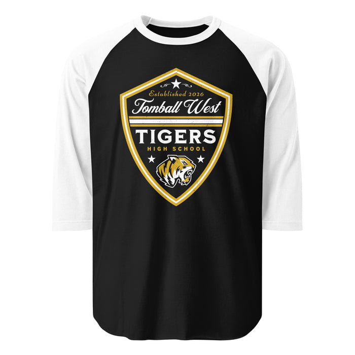 Tomball West High School Tigers Unisex 3/4 sleeve Raglan T-shirt 225