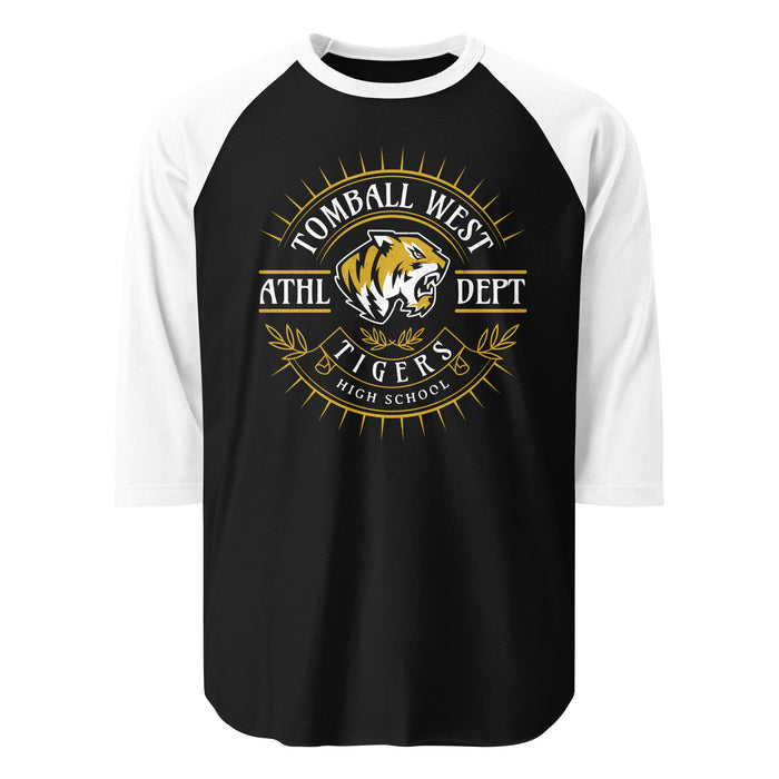 Tomball West High School Tigers Unisex 3/4 sleeve Raglan T-shirt 201