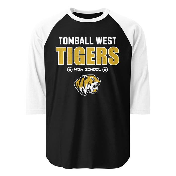 Tomball West High School Tigers Unisex 3/4 sleeve Raglan T-shirt 003