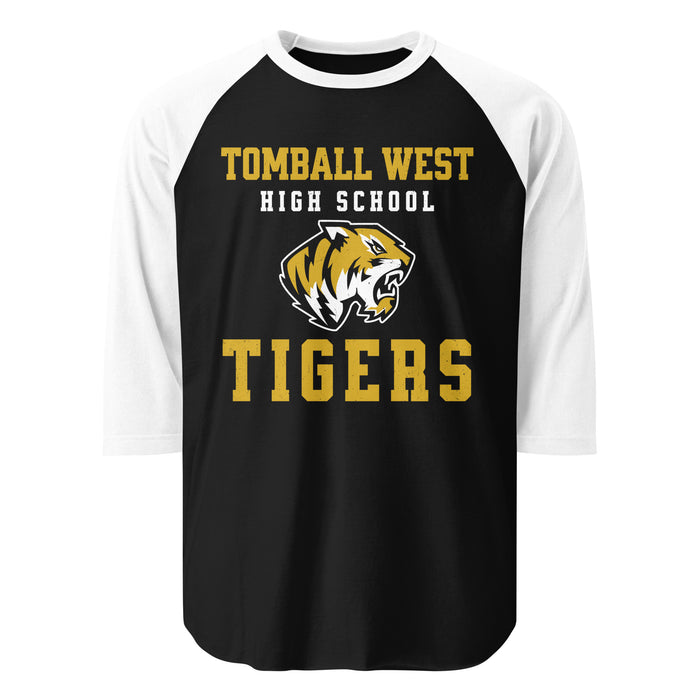 Tomball West High School Tigers Unisex 3/4 sleeve Raglan T-shirt 006