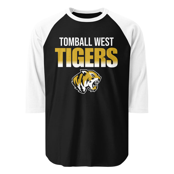 Tomball West High School Tigers Unisex 3/4 sleeve Raglan T-shirt 024