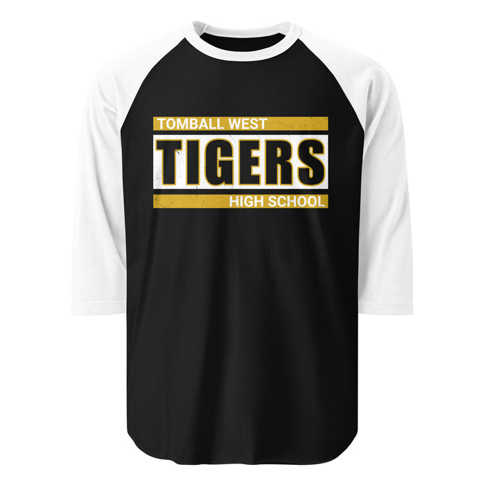 Tomball West High School Tigers Unisex 3/4 sleeve Raglan T-shirt 098
