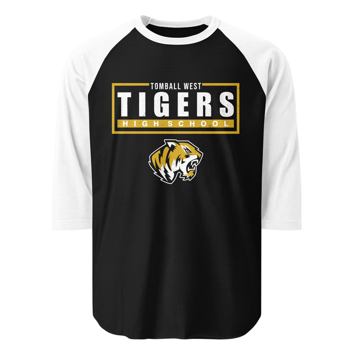Tomball West High School Tigers Unisex 3/4 sleeve Raglan T-shirt 049