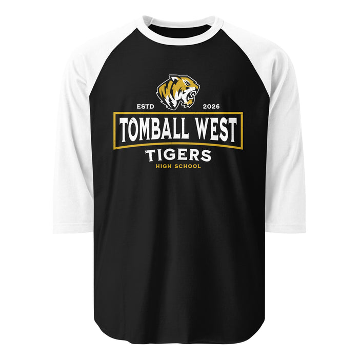 Tomball West High School Tigers Unisex 3/4 sleeve Raglan T-shirt 202
