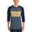 Man wearing Nimitz High School Cougars Unisex 3/4 Sleeve Raglan T-shirt 098