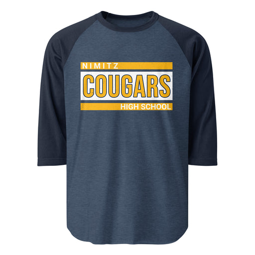 Nimitz High School Cougars Unisex 3/4 Sleeve Raglan T-shirt 098