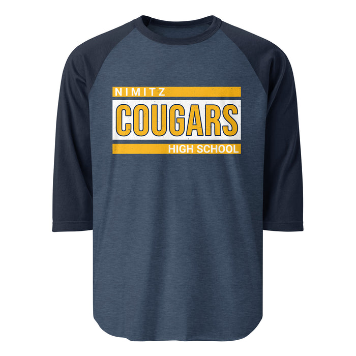 Nimitz High School Cougars Unisex 3/4 Sleeve Raglan T-shirt 098